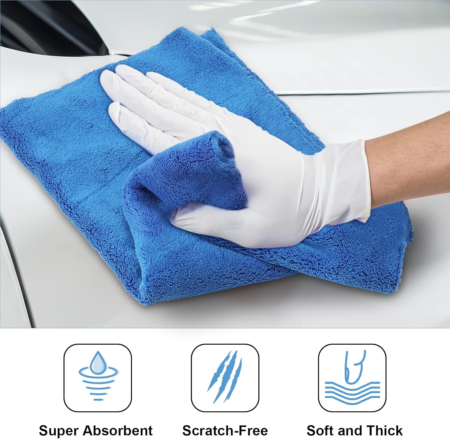 Edgeless Microfiber Plush Towels for Cars Detailing (10pcs)