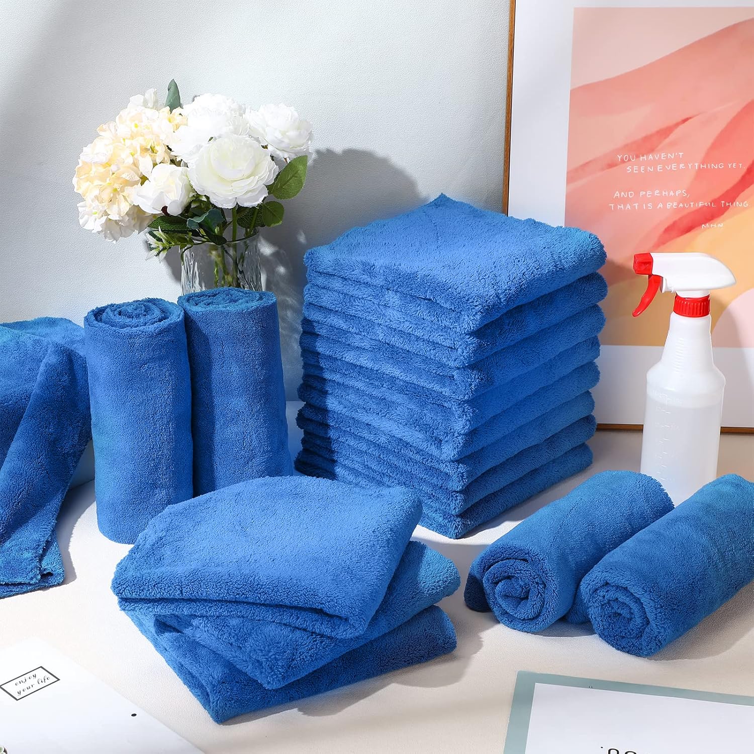 Edgeless Microfiber Plush Towels for Cars Detailing (10pcs)