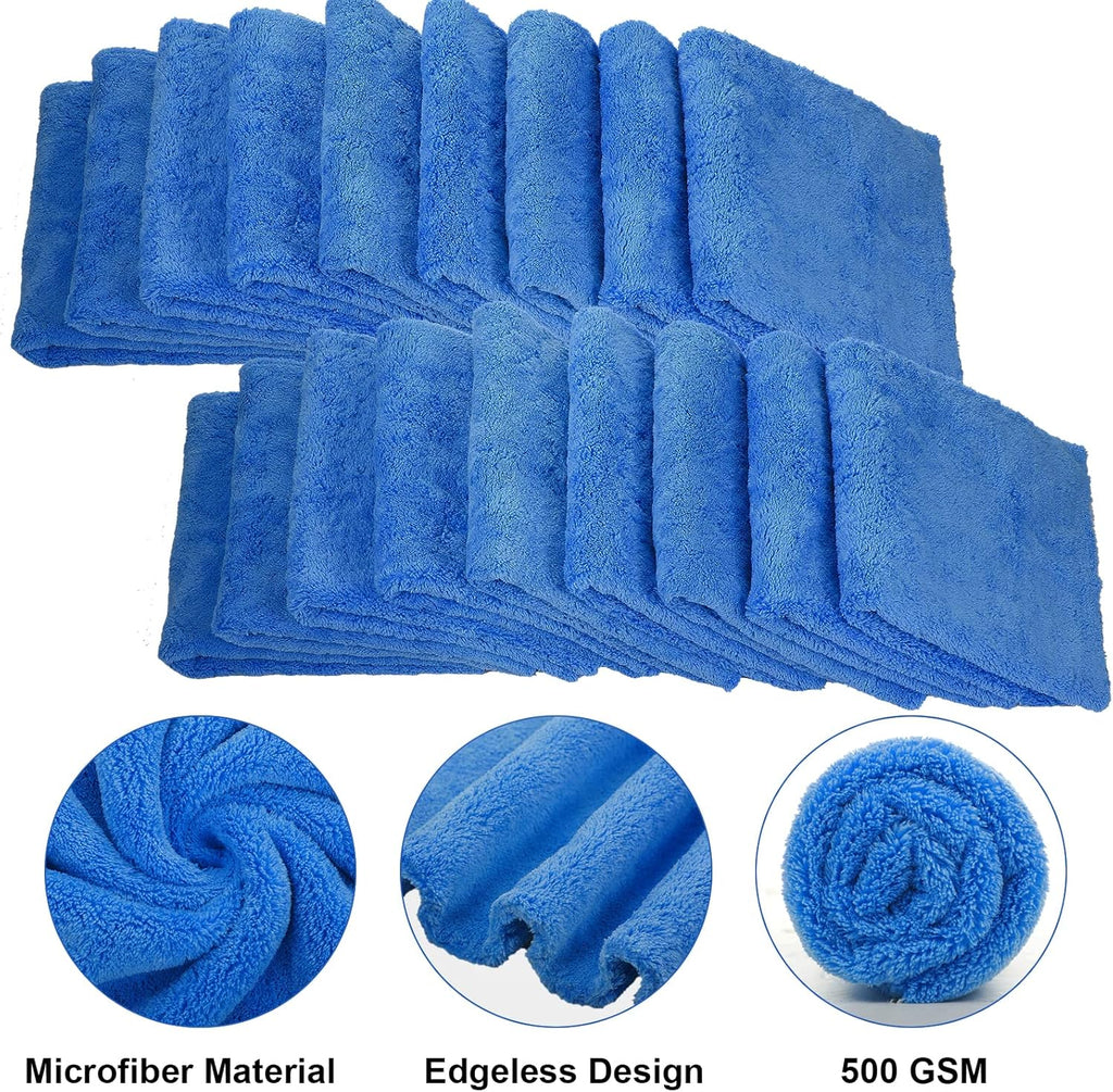 Edgeless Microfiber Plush Towels for Cars Detailing (10pcs)
