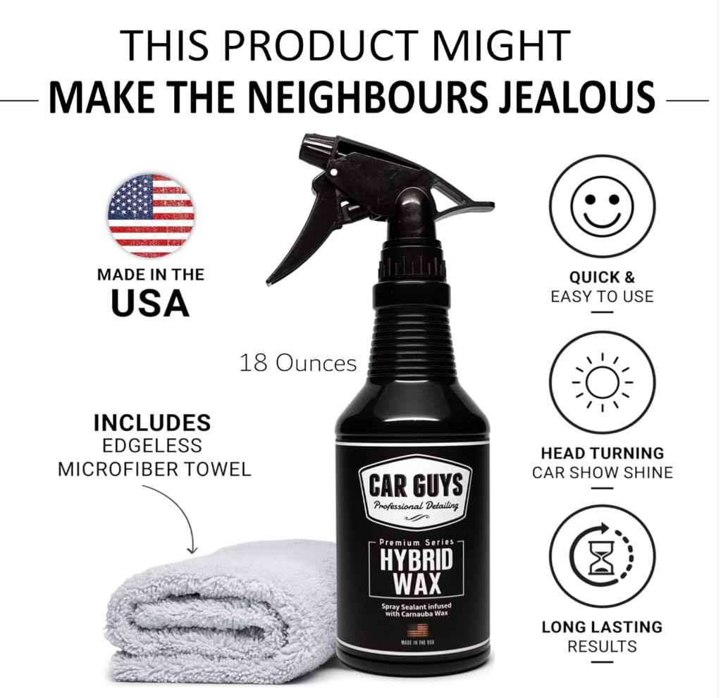 Hybrid Spray Wax | Advanced Car Wax | Long Lasting with towel