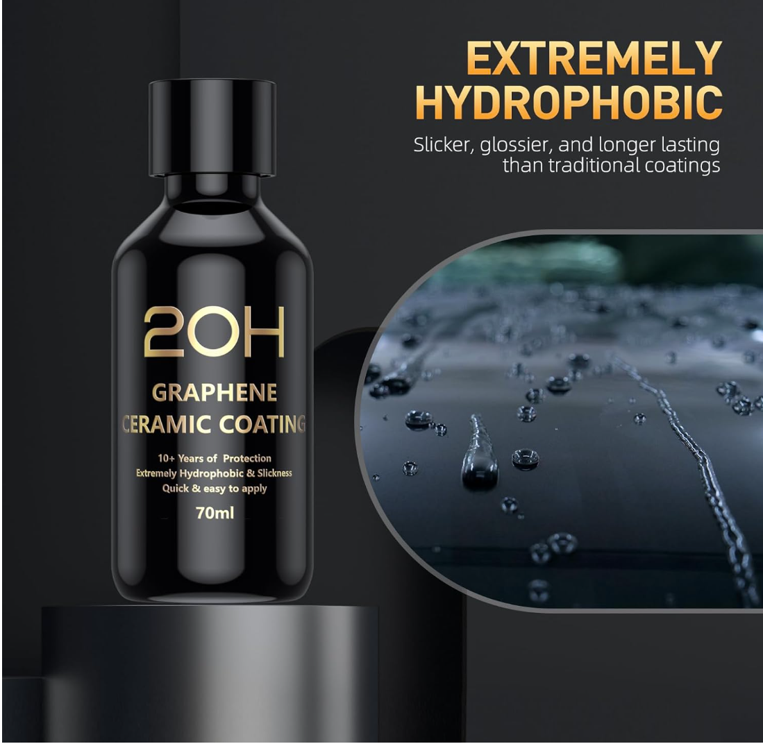 20H Advanced Graphene Ceramic Coating for Cars (70ml) - Car Detailing Kit
