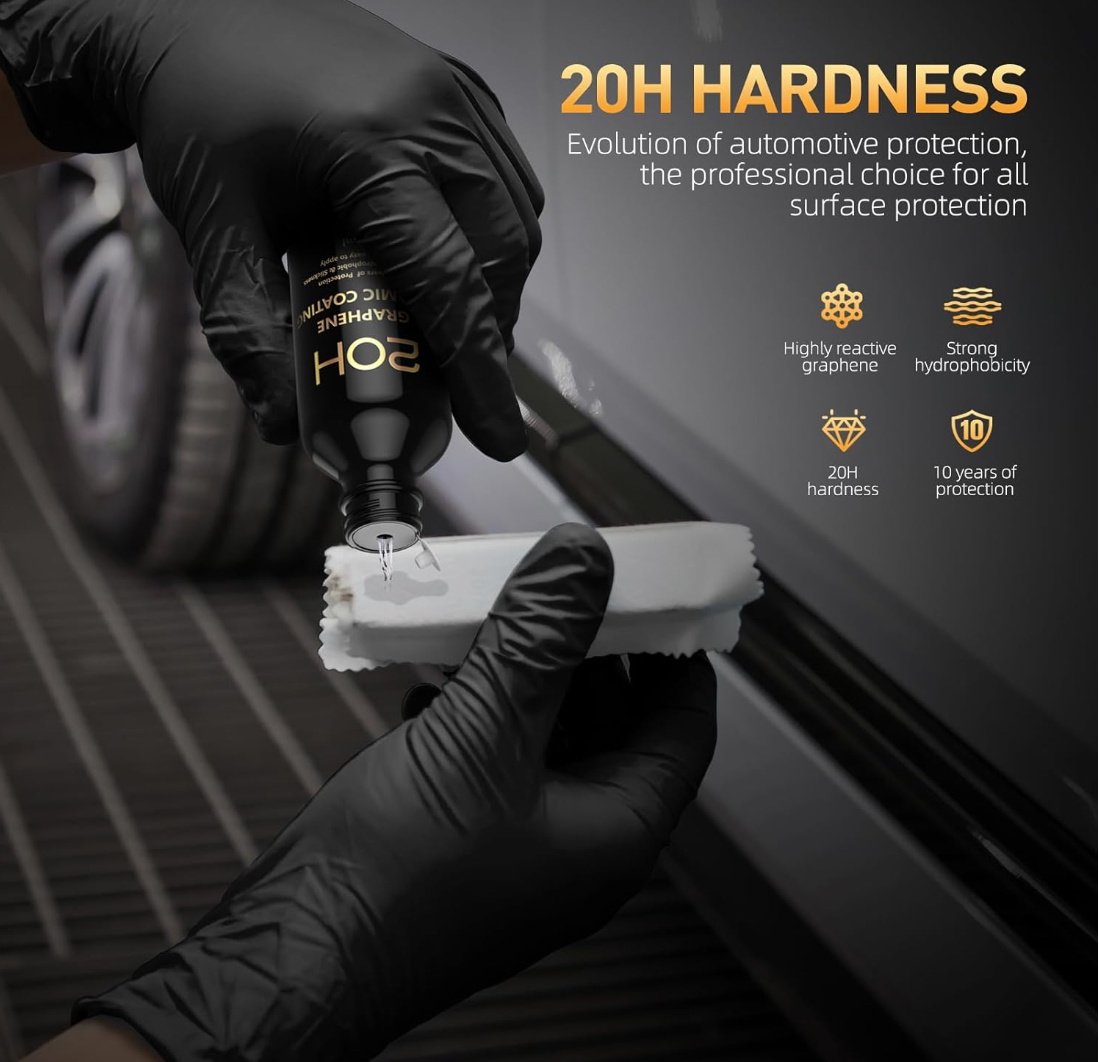 20H Advanced Graphene Ceramic Coating for Cars (70ml) - Car Detailing Kit