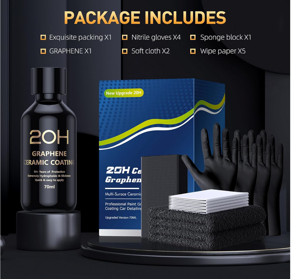 20H Advanced Graphene Ceramic Coating for Cars (70ml) - Car Detailing Kit