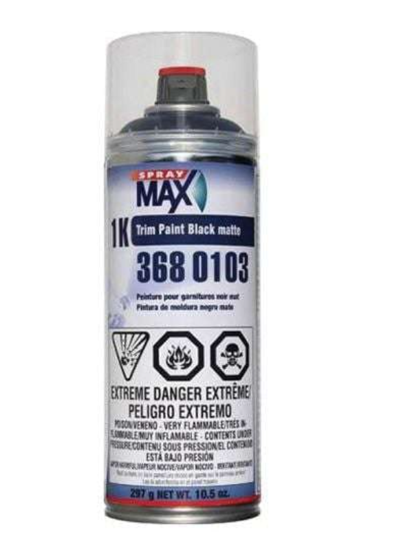 SprayMax® 3680103 1K Black Matte Trim Paint, 11.3 oz