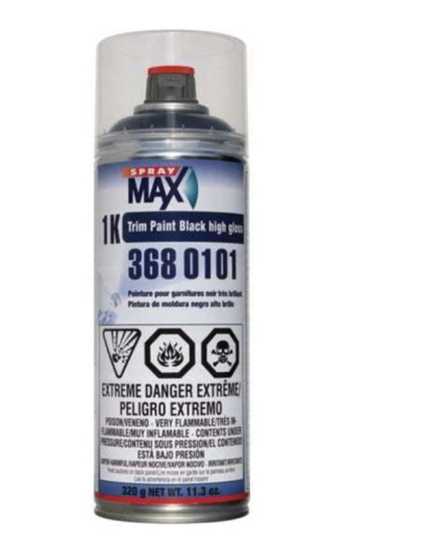 SprayMax® 3680101 1K Black Gloss Trim Paint, 11.3 oz