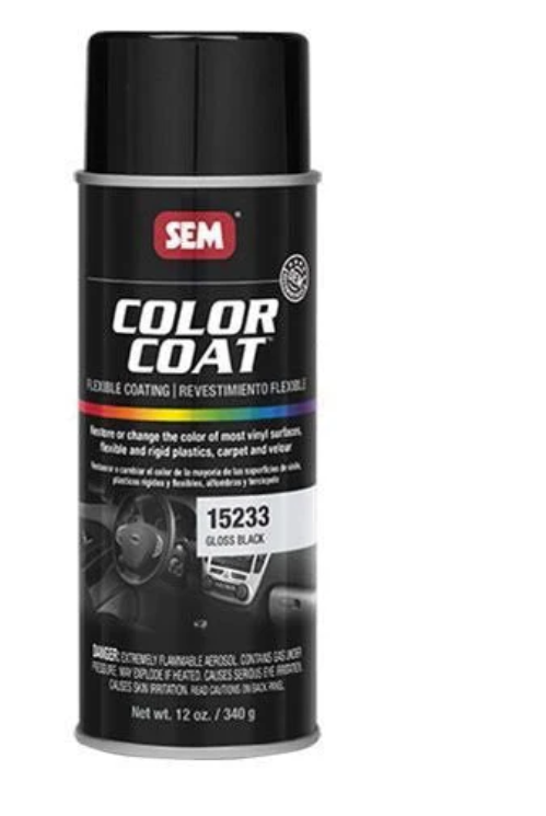 SEM Color Coat 15233 Gloss Black Flexible Coating, 12 oz