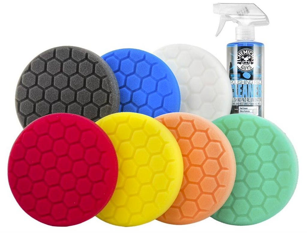 Chemical Guys BUF_HEXKITS_8 Hex-Logic Buffing Pad Kit, 6.5", 8 Items