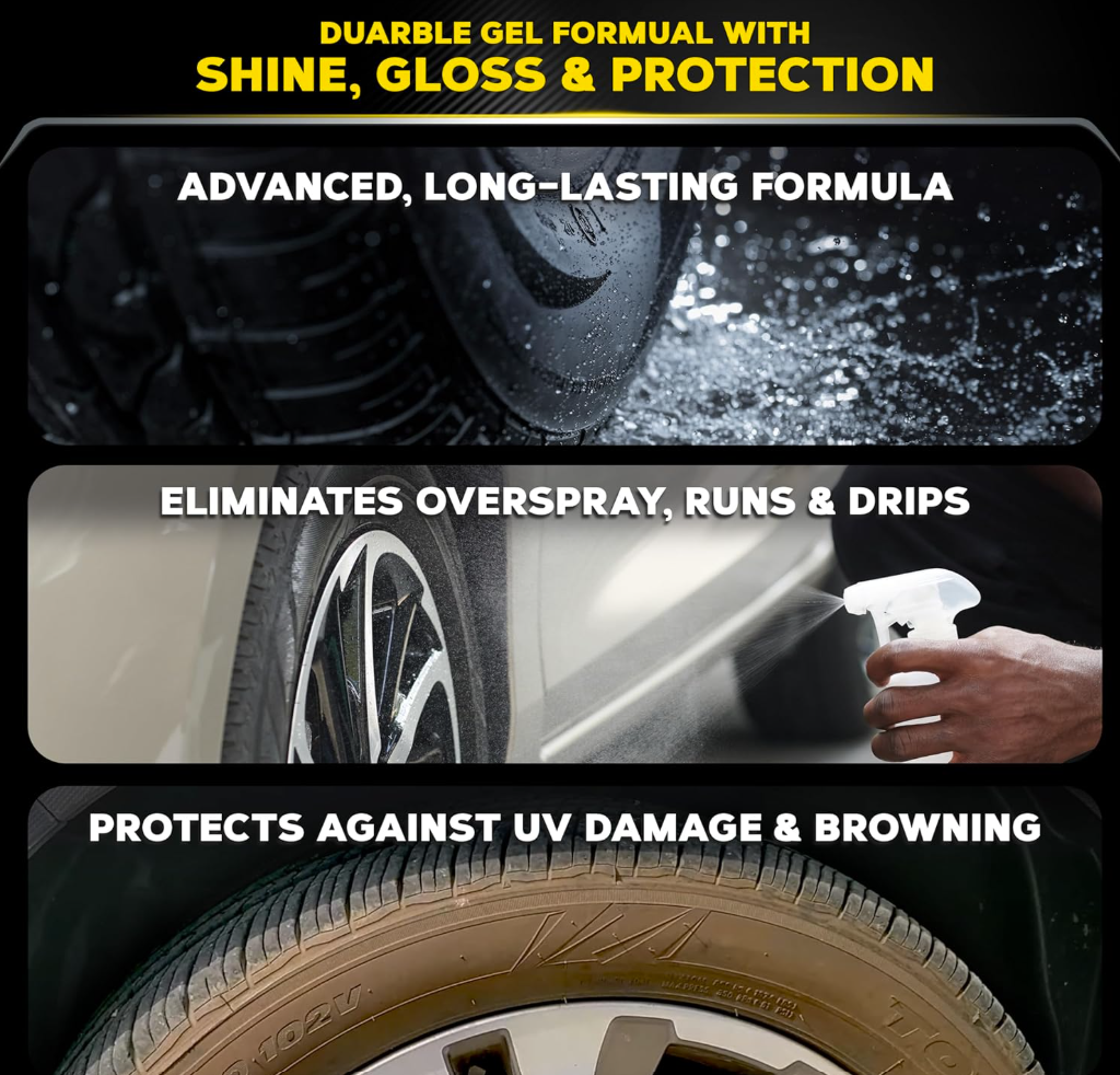 Meguiar's G7516 Endurance Tire Gel, Premium Tire Gel for a Lasting Glossy Shine - 16 Oz Bottle, PURPLE