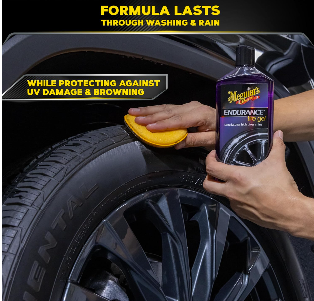 Meguiar's G7516 Endurance Tire Gel, Premium Tire Gel for a Lasting Glossy Shine - 16 Oz Bottle, PURPLE
