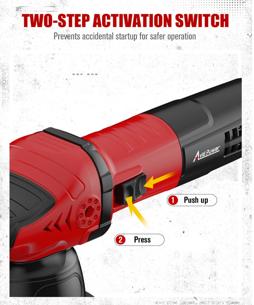 AVID POWER Dual Action Car Buffer Polisher, 6 Inch Orbital Polisher for Car Detailing with 6 Variable Speeds, Detachable Handle & 3 Polishing Pads