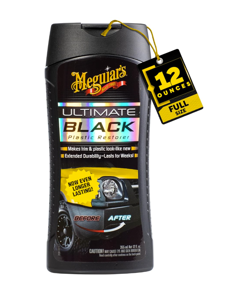 Ultimate Black Plastic Restorer, Durable Car Restorer That Gives New Life to Exterior Black Plastic, Vinyl, and Rubber Trim, 12 Oz Bottle