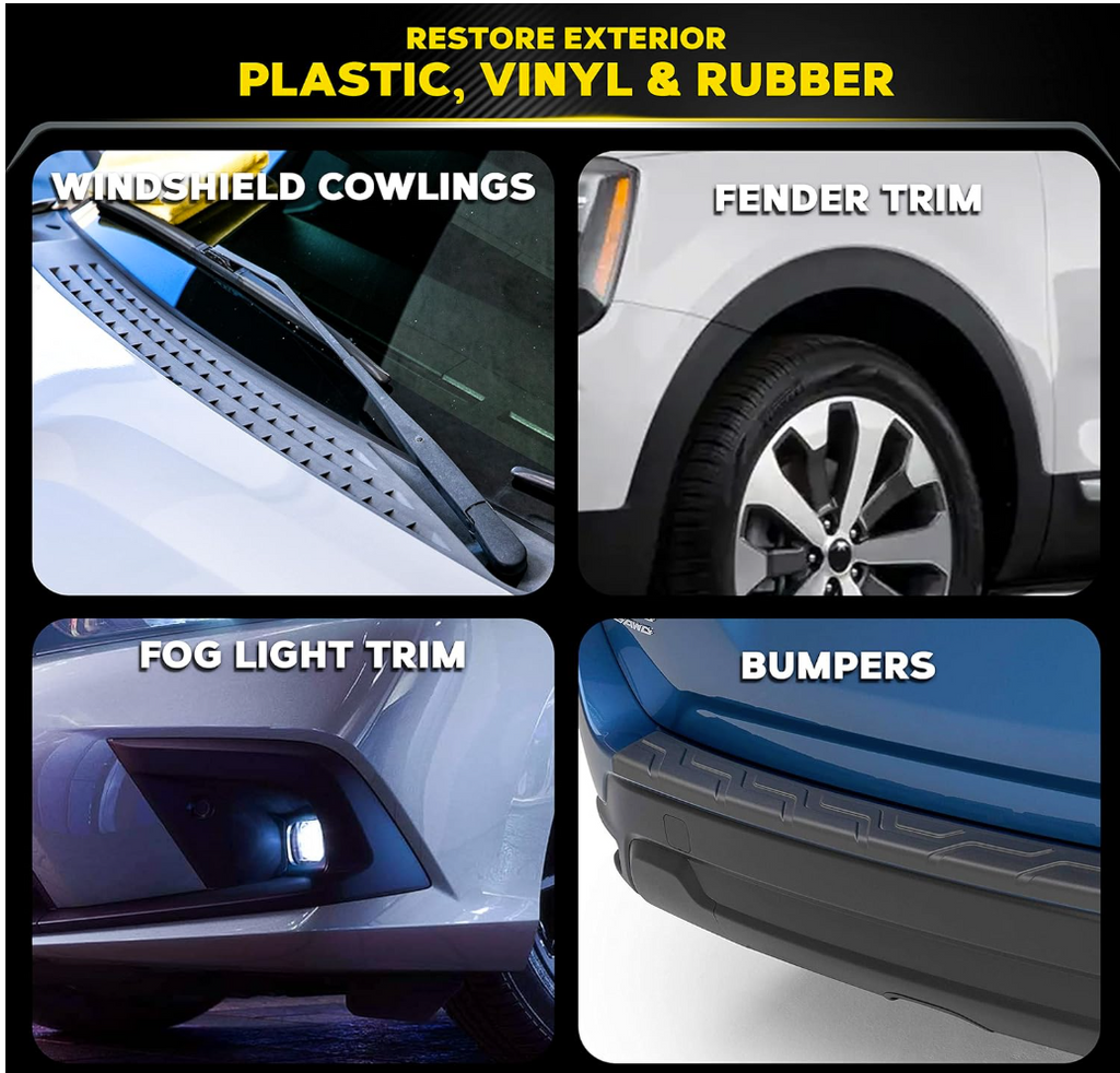 Ultimate Black Plastic Restorer, Durable Car Restorer That Gives New Life to Exterior Black Plastic, Vinyl, and Rubber Trim, 12 Oz Bottle
