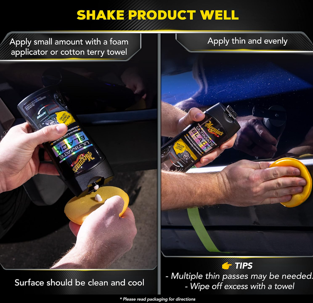 Ultimate Black Plastic Restorer, Durable Car Restorer That Gives New Life to Exterior Black Plastic, Vinyl, and Rubber Trim, 12 Oz Bottle