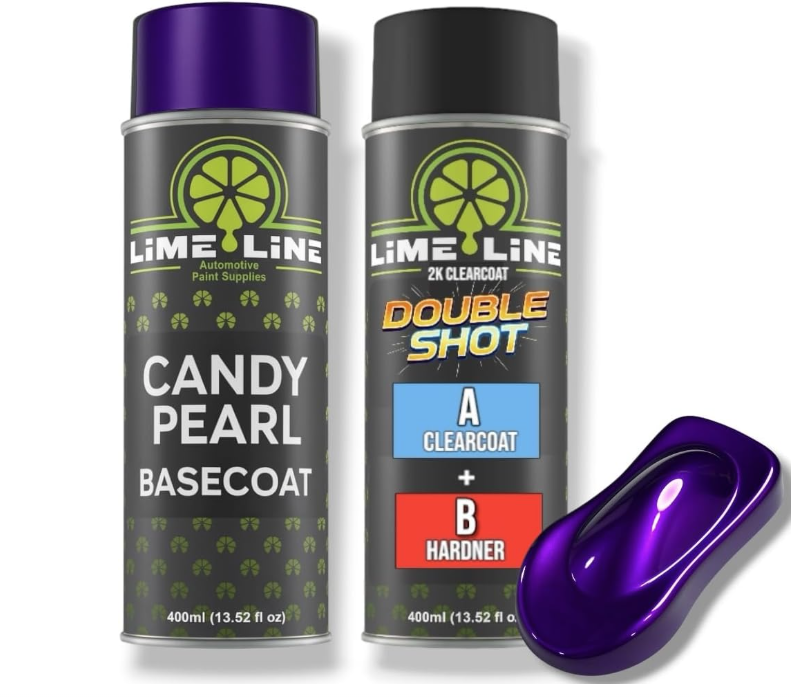 Grimace Purple Pearl Basecoat Aerosol Kit – Automotive Spray Paint, Includes 2K Clearcoat