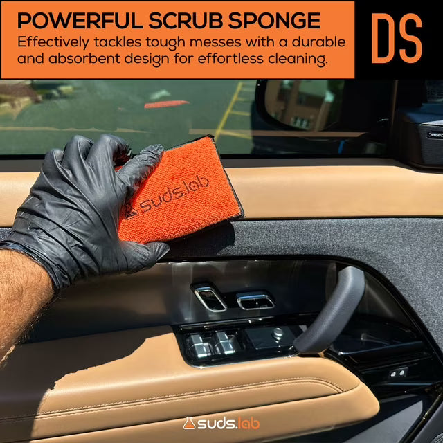 Microfiber Detailing Scrub Pad 2 Pack - Car Interior Cleaning & Detailing Microfiber Scrub Pads